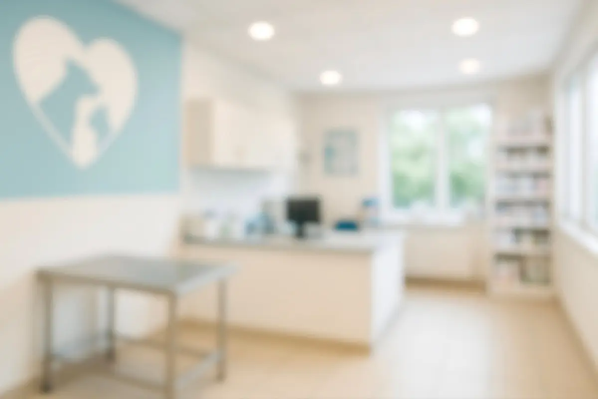 Picture of veterinary office, blurred
